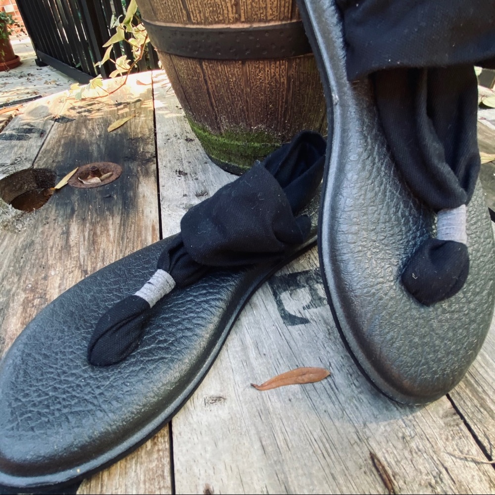SANUK Yoga Mat Sling Sandals, Black, Size 7 - Picture 8 of 11